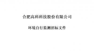 合肥高科科技股份有限公司銘傳路廠區(qū)和寧西路廠區(qū)年度環(huán)境自行監(jiān)測招標(biāo)文件